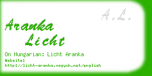 aranka licht business card